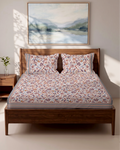 Dahlia Pink 100% Cotton King Size Bedsheet - 200 TC With 2 Pillow Covers